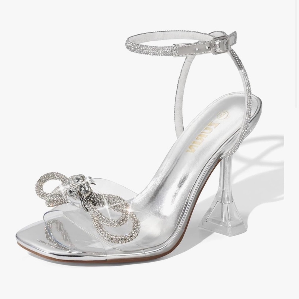 Elegant Silver Women's Heels US 8.5